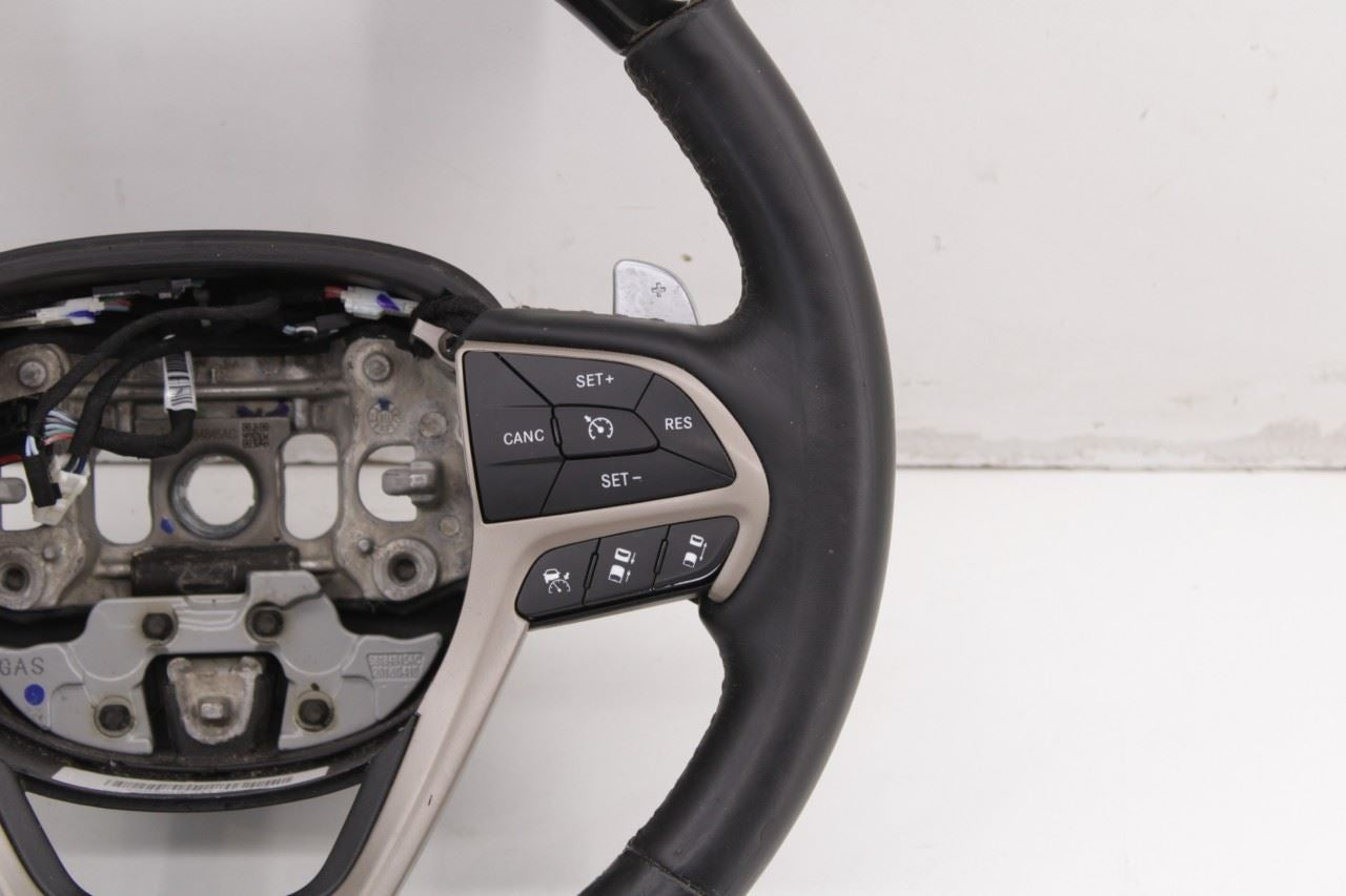 2014-19 Jeep Grand Cherokee 3.6L Steering Wheel Leather Wood w/ Control Buttons - Alshned Auto Parts