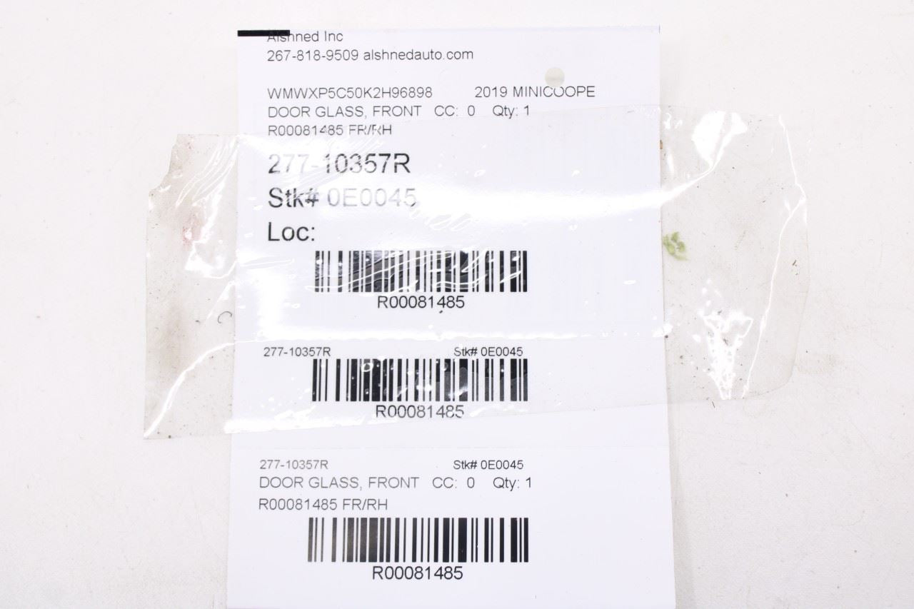 2013-2021 Mini Hardtop Cooper Front Left Door Window Movable Glass 7296447 OEM - Alshned Auto Parts