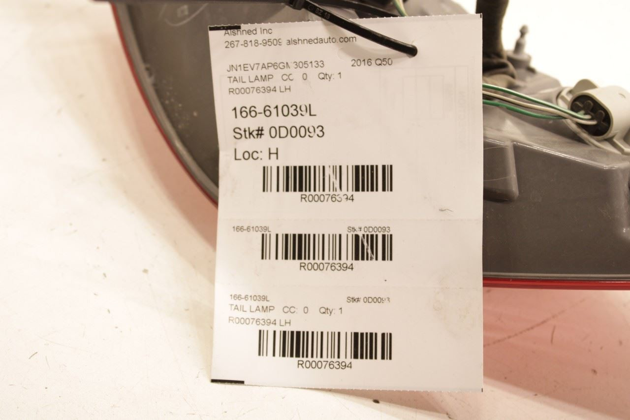 2015-2018 Infiniti Q50 Premium Rear Left Driver Side Tail Light Lamp 26555-4HB0C - Alshned Auto Parts