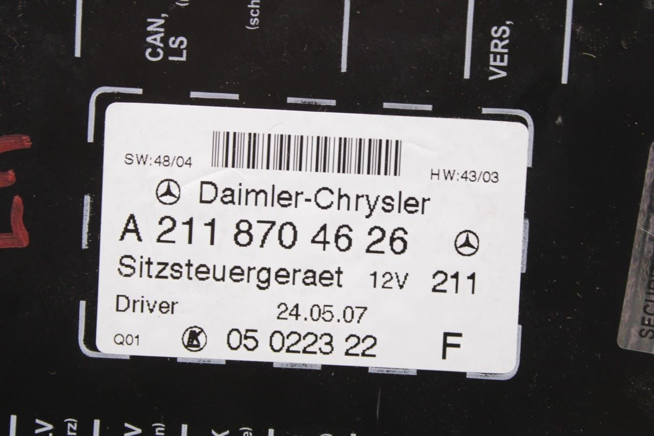 2006-2009 Mercedes-Benz CLK 350 Front Left Power Seat Memory Control Module OEM - Alshned Auto Parts