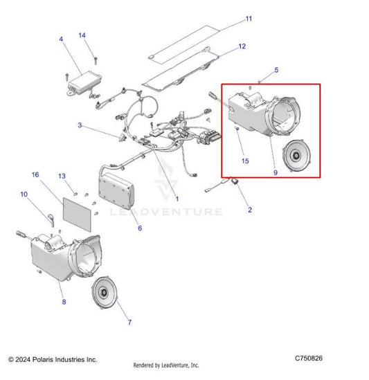 2024-2025 Polaris RZR XP 1000 Ultimate Front Right Side Encl Speaker Assembly - Alshned Auto Parts