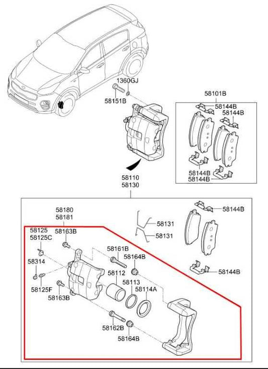 16-22 KIA Sportage Nightfall Front Right and Left Side Brake Disc Caliper *ReaD* - Alshned Auto Parts