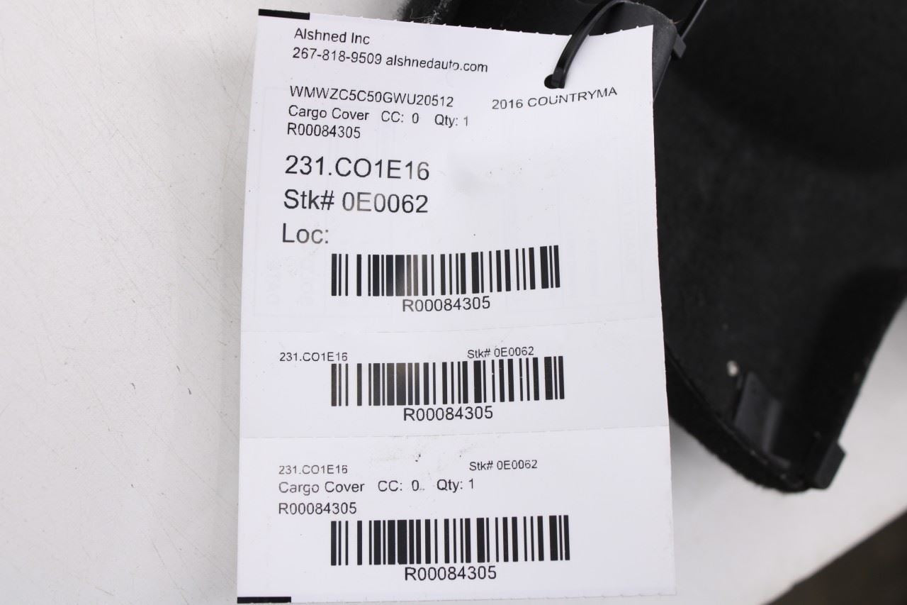 11-16 Mini Countryman Cooper S 1.6L AWD Rear Trunk Parcel Shelf 51-47-9-811-1379