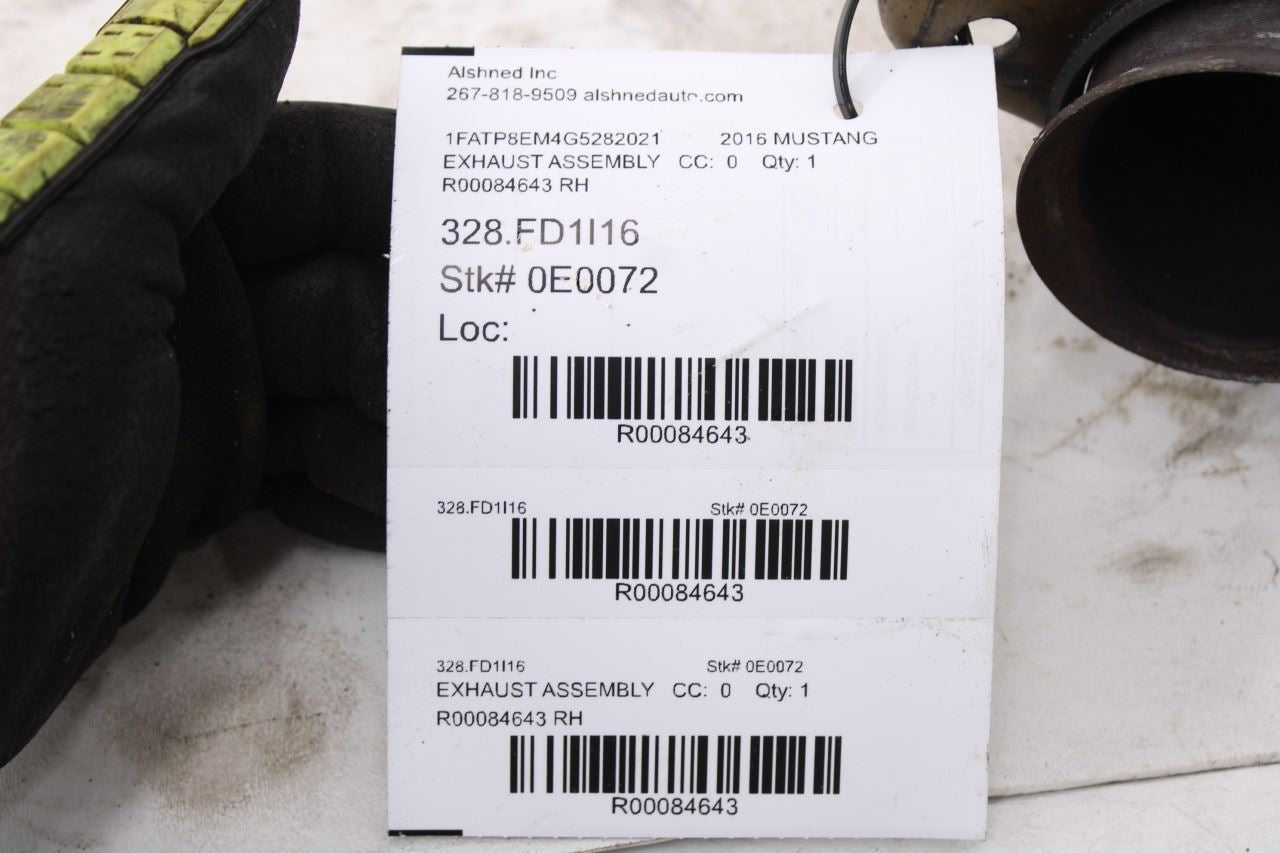 15-17 Ford Mustang Conv V6 3.7L RWD Right Side Exhaust System Pipe FR3Z-5E212-M14
