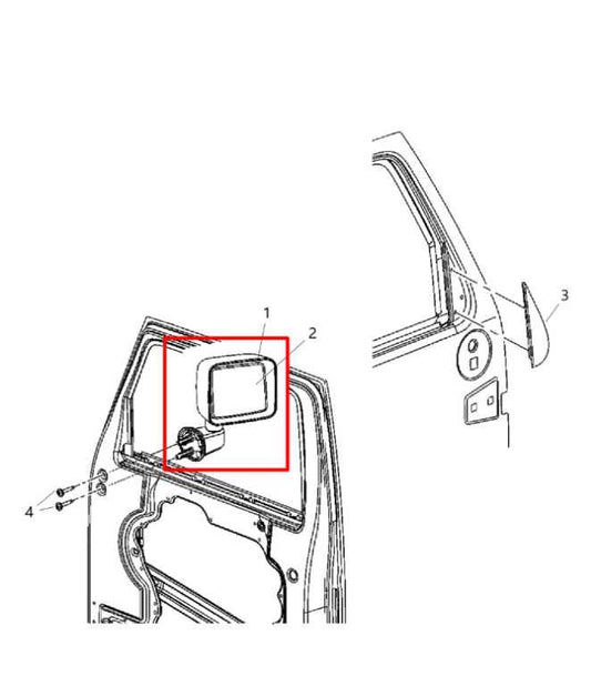 2011-13 Jeep Wrangler Unlimited Sport 3.6L Passenger Right Side Rear View Mirror - Alshned Auto Parts