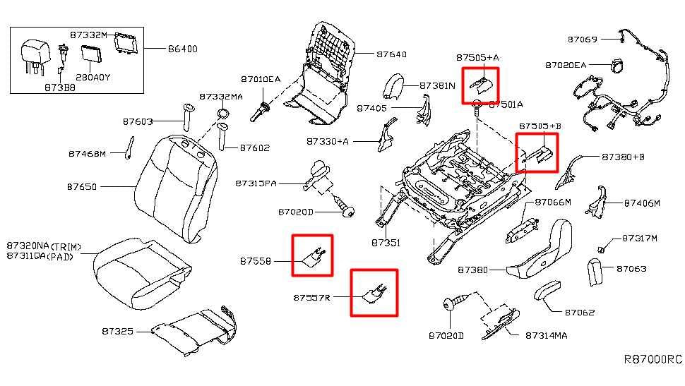 14-20 Infiniti QX60 Front Right and Left Side Seat Track Frame End Cap Cover Set - Alshned Auto Parts