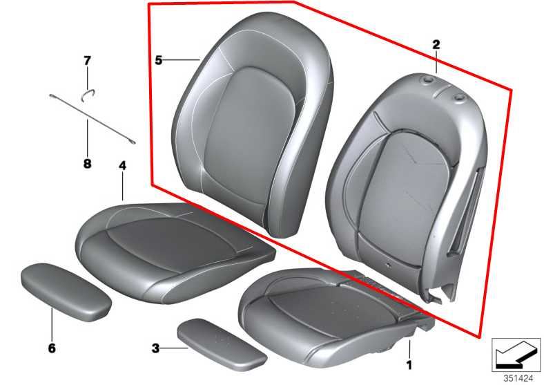 16-24 Mini Cooper Clubman Front Passenger Right Side Seat Backrest Upper Cushion1