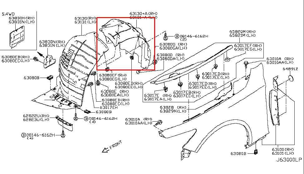 14-24 Infiniti Q50 Premium FR Right Fender Rearward Section Splash Shield *ReaD* - Alshned Auto Parts