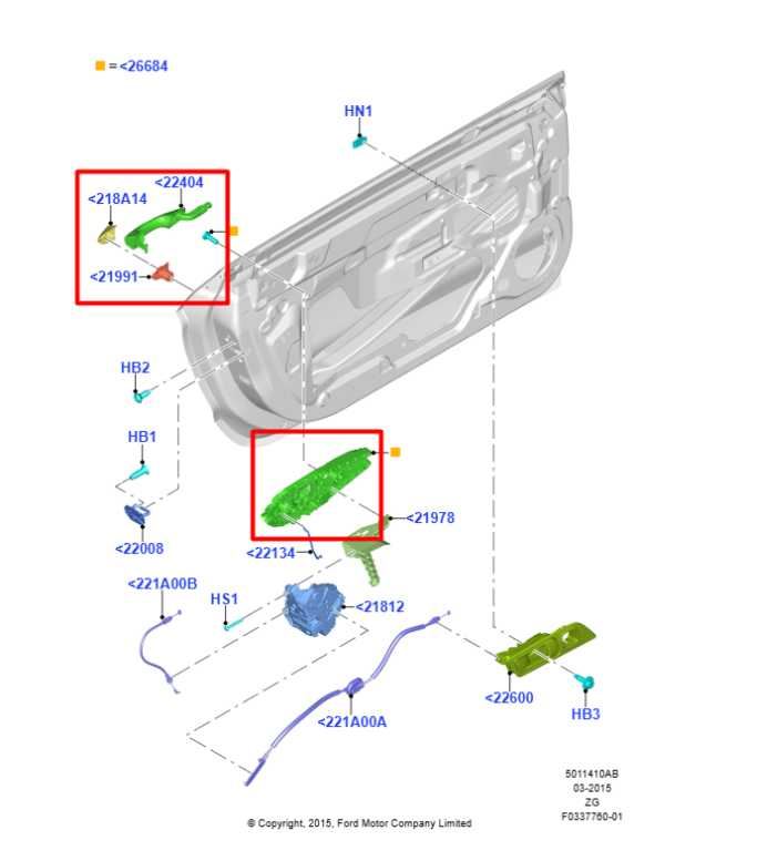 2015-23 Ford Mustang GT Driver Left Side Door Exterior Handle JR3Z-6322405-AAPTM - Alshned Auto Parts