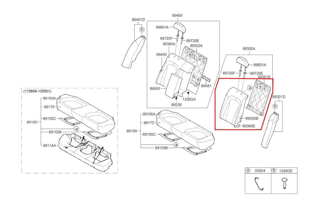 11-13 Kia Optima LX 2.4L FWD Rear Left Side 2nd Row Seat Backrest Upper Cushion - Alshned Auto Parts