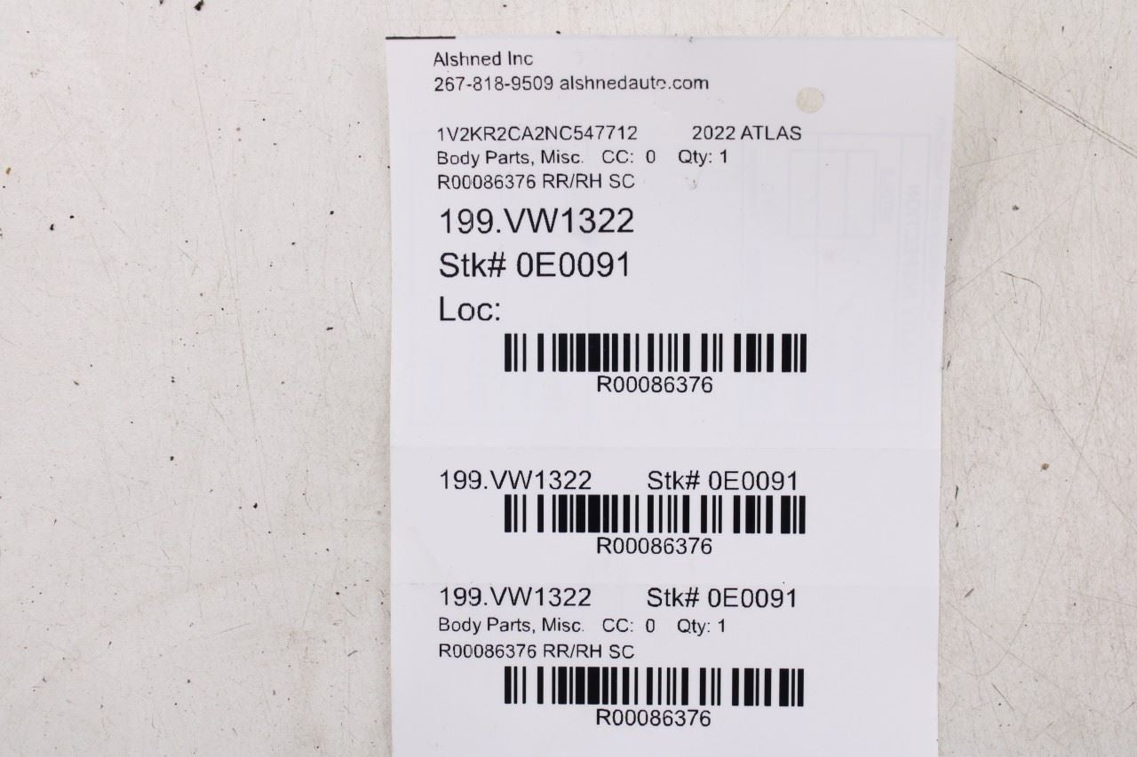 21-25 Volkswagen Atlas SE Rear Right Fender Wheel Opening Molding 3CN853818C9B9 - Alshned Auto Parts
