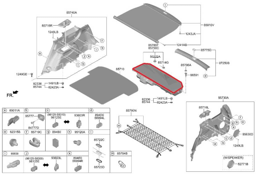 2020-2026 Hyundai Palisade Limited AWD Rear Center Trunk Floor Storage Tray Lid1