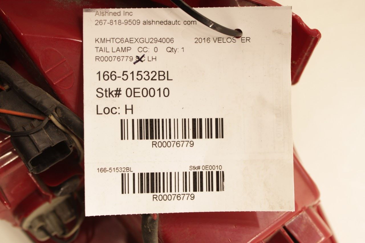 2011-17 Hyundai Veloster Turbo Rear Left Driver Side Tail Light Lamp 92401-2V100 - Alshned Auto Parts