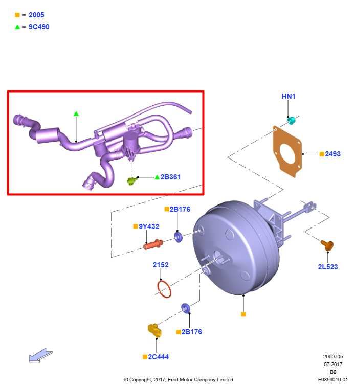 18-20 Ford Expedition Limited 3.5L 4WD Brake Booster Vacuum Valve Hose Tube Pipe - Alshned Auto Parts