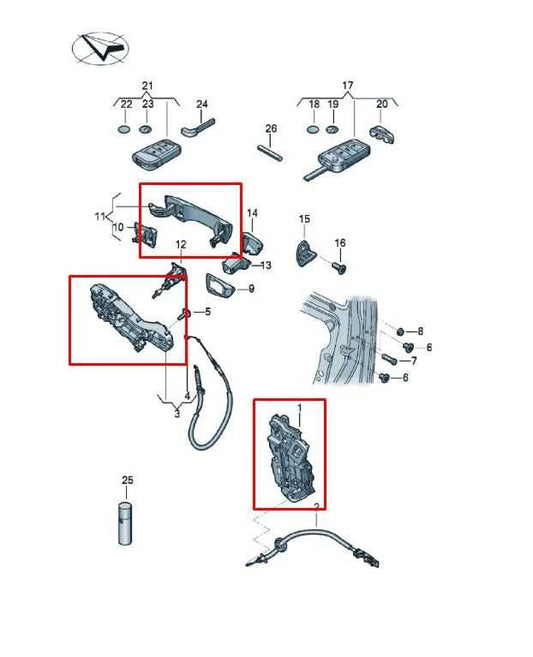 2019-24 Volkswagen Jetta SE Front Right Side Door Lock Latch Actuator w/ Handle - Alshned Auto Parts