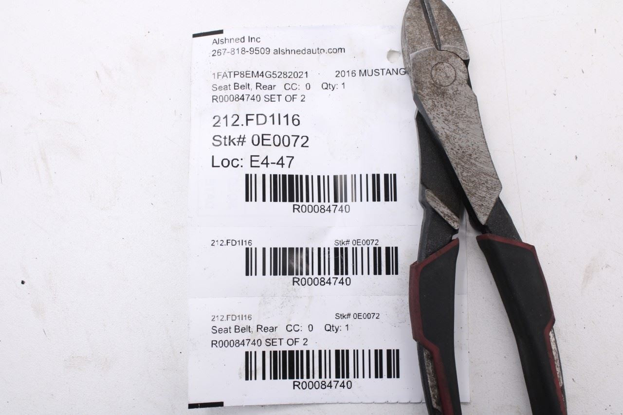 15-17 Ford Mustang Convertible V6 Rear RH and LH 2nd Row Seat Belt Retractor Set - Alshned Auto Parts