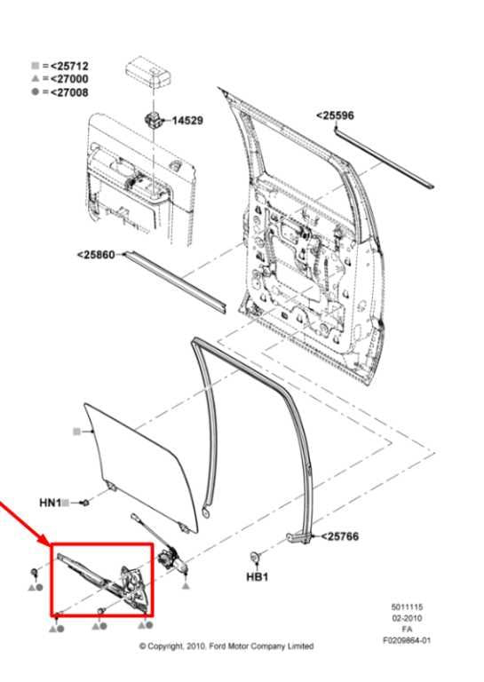 2000-2012 Ford F250 350 SD Crew Cab Rear Right Door Window Regulator w/o Motor1