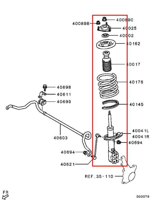2011-25 Mitsubishi Outlander Sport SE 4WD Front Right Side Shock Strut Absorber - Alshned Auto Parts