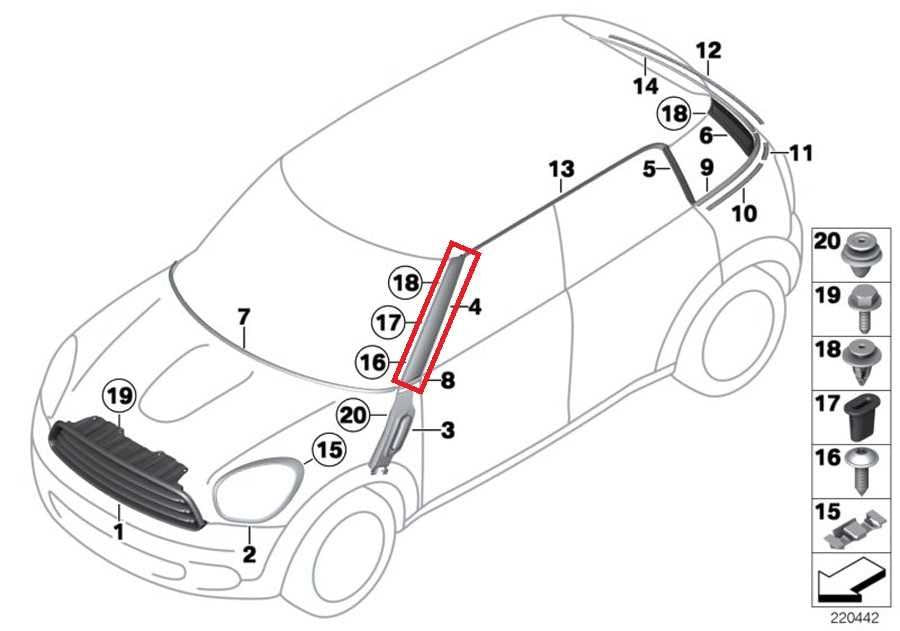 10-16 Mini Countryman Cooper Front Right and Left A-Pillar Exterior Trim 98015091