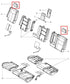 12-25 Dodge Durango SXT AWD Rear Right Left and Center 2nd Row Seat Headrest Set1