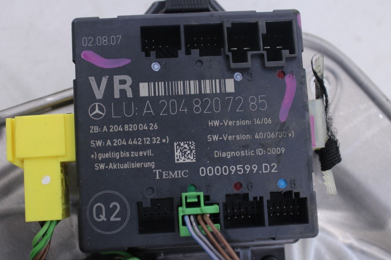 08-14 Mercedes-Benz C350 Sport FR RH Door Window Regulator w/ Carrier and Motor - Alshned Auto Parts