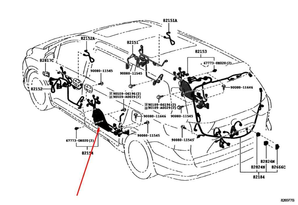 2017-2020 Toyota Sienna LE Rear Left Driver Side Door Wire Harness 82054-08051 - Alshned Auto Parts