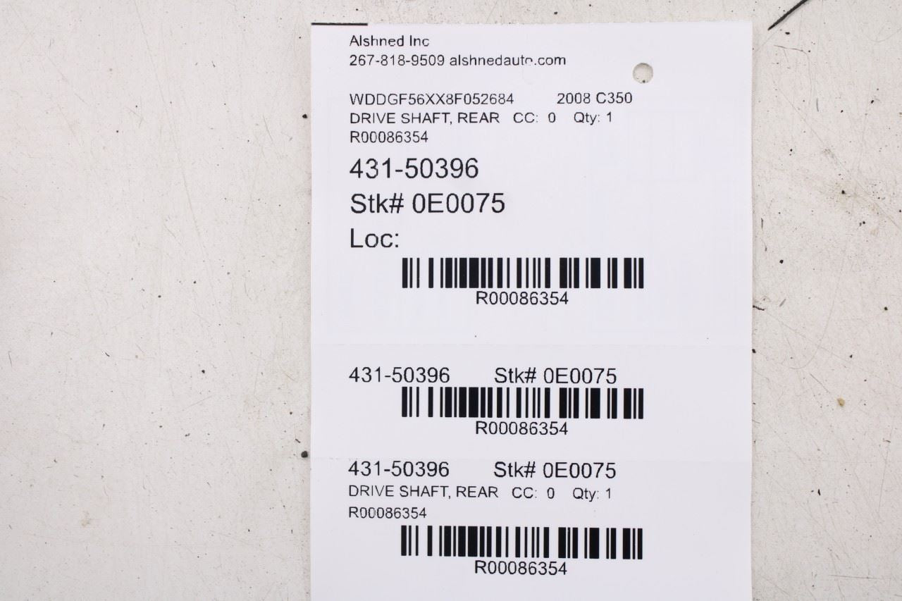 2008-09 Mercedes-Benz C350 Sport 3.5L RWD Rear Drive Shaft Propeller 2044102106 - Alshned Auto Parts