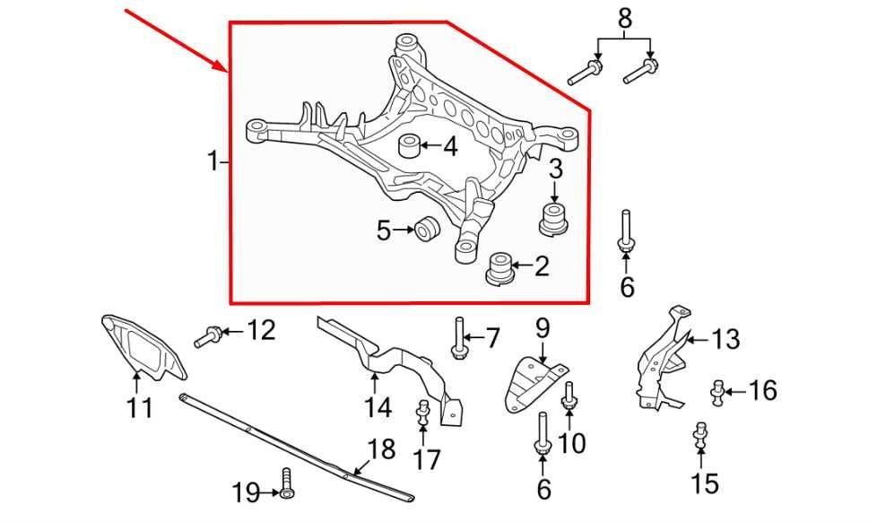 2010-2016 Audi S4 Premium Plus AWD Rear Crossmember Subframe 8K0-505-235-AQ OEM - Alshned Auto Parts