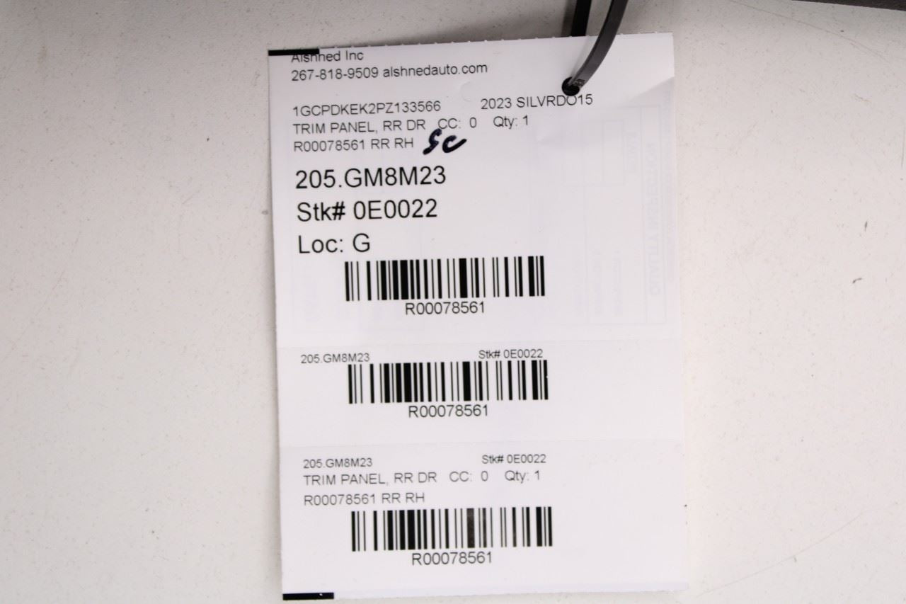 2022-2024 Chevrolet Silverado LT-L Crew Cab Rear Right Door Trim Panel 87849817 - Alshned Auto Parts