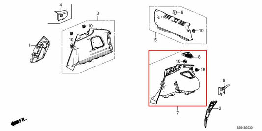 23-26 Acura Integra A-Spec Rear Left Driver Side Trunk Quarter Cover Trim Panel - Alshned Auto Parts