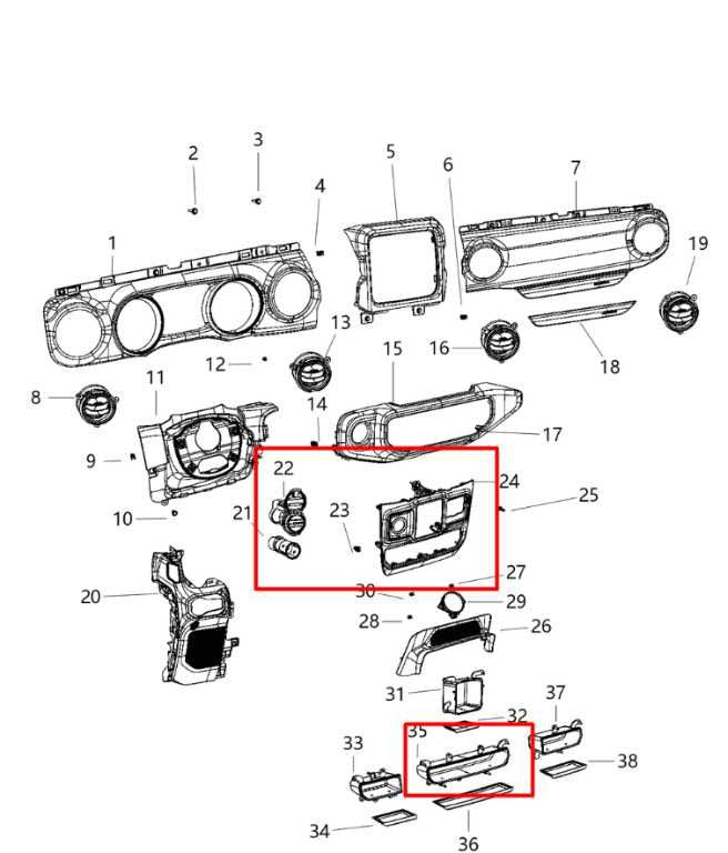 18-24 Jeep Wrangler Unlimited JL 3.6L Dash Lower Bezel Trim Panel w/ Storage Bin - Alshned Auto Parts