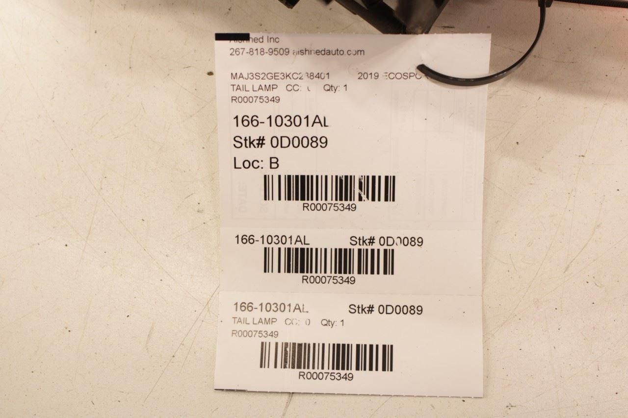 2018-2022 Ford Ecosport SE Rear Left Driver Side Tail Light Lamp GN15-13405-CE - Alshned Auto Parts