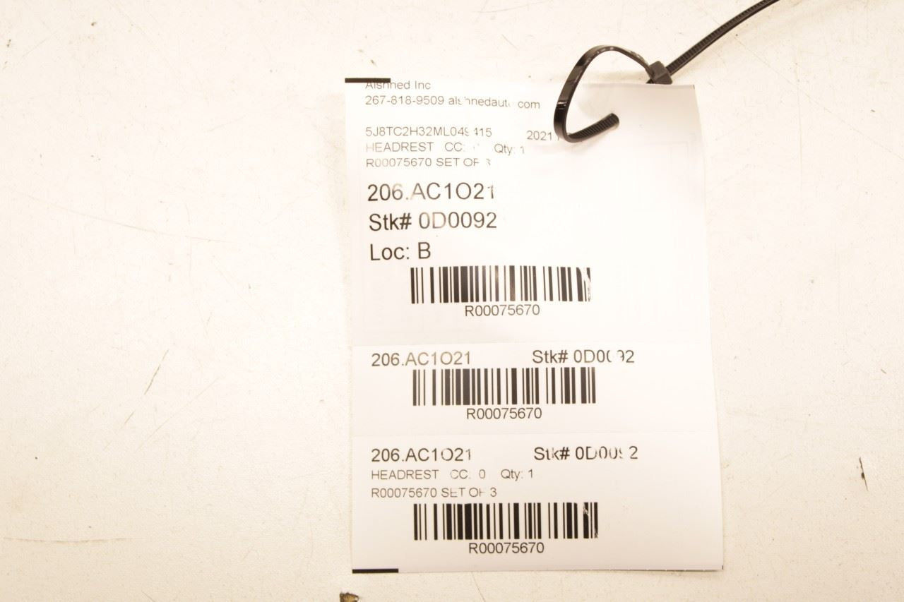 19-24 Acura RDX SH-AWD Rear Right Left Side and Center 2nd Row Seat Headrest Set - Alshned Auto Parts