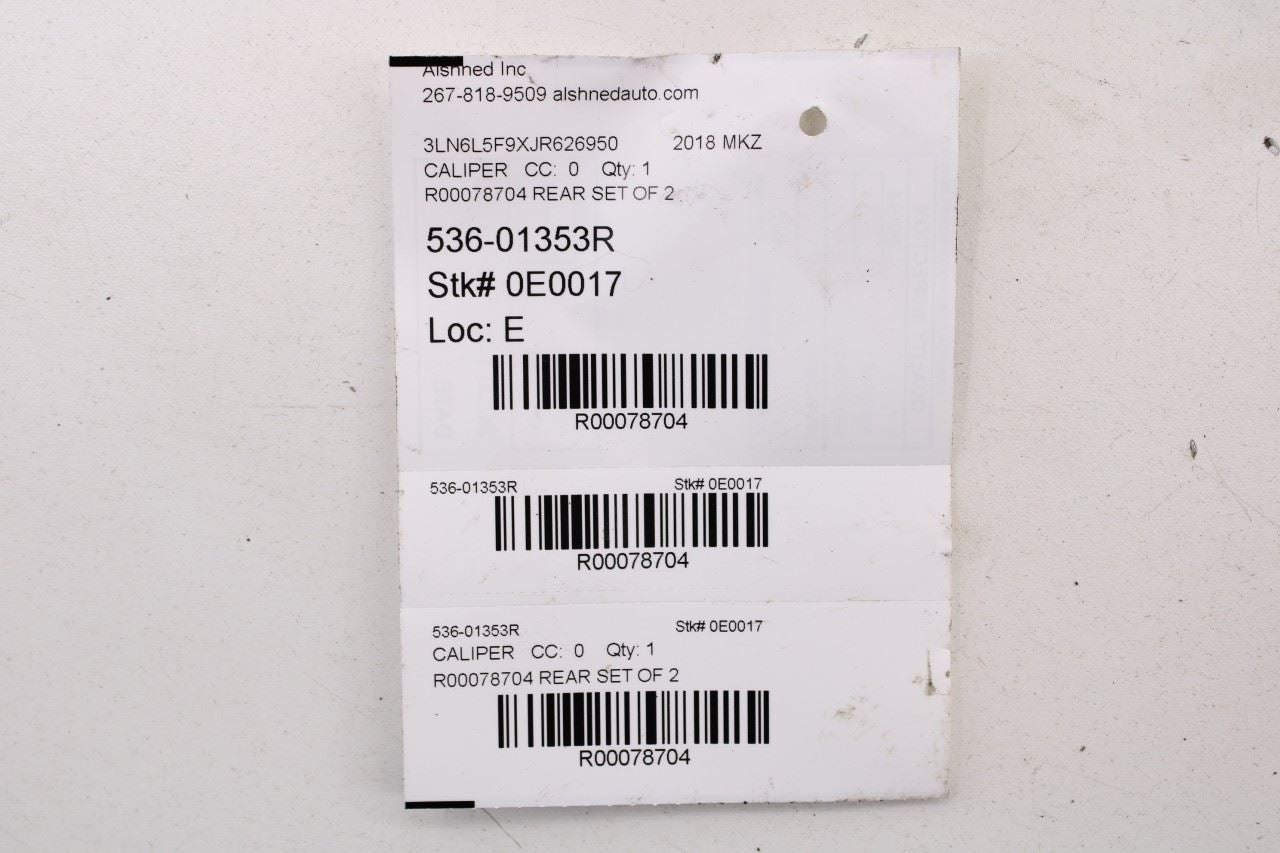 2017-2020 Lincoln MKZ Reserve Rear Right and Left Driver Side Brake Disc Caliper - Alshned Auto Parts