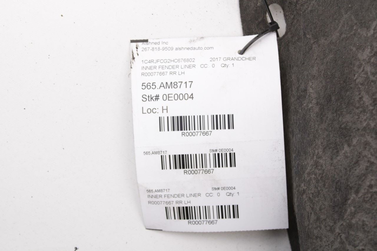 2011-2021 Jeep Grand Cherokee Overland Rear Left Wheelhouse Liner Splash Shield - Alshned Auto Parts