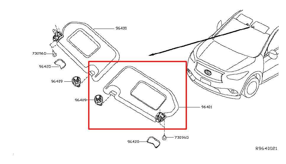 18-20 Infiniti QX60 Pure Front Driver Left Side Sun Visor w/ Illuminated Mirror - Alshned Auto Parts
