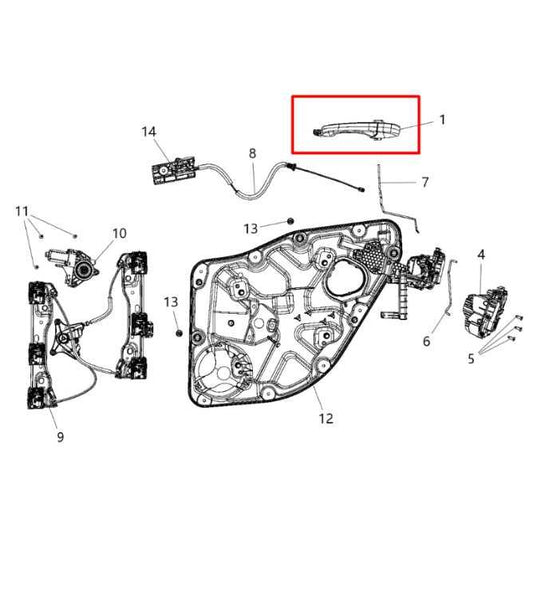 14-21 Dodge Durango SXT Rear Driver LH Side Door Exterior Handle 1SP27LAUAC OEM - Alshned Auto Parts