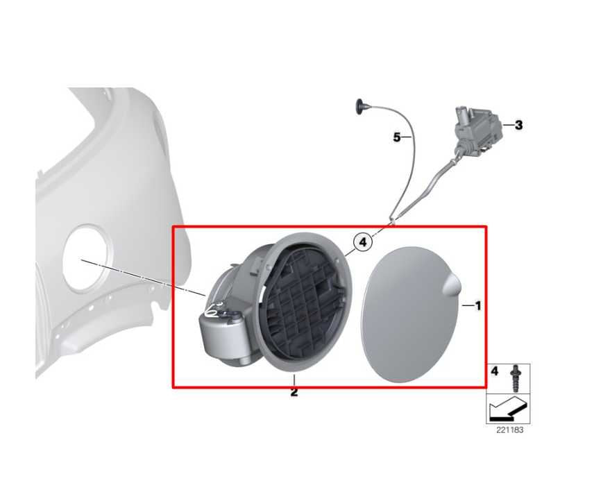2011-2016 Mini Countryman Cooper S 1.6L AWD Fuel Tank Filler Housing w/ Door Lid1