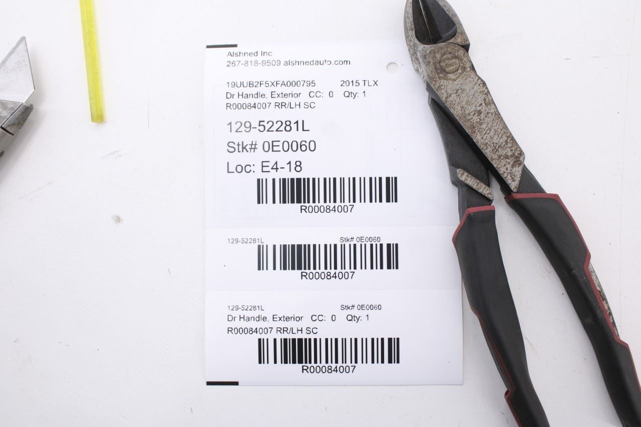 15-17 Acura TLX Tech Rear Driver Left Side Door Exterior Handle 72681-TZ3-A71ZA9