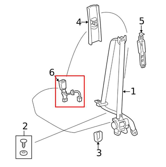 2007-2011 Toyota Camry LE 2.5L FWD Front Passenger Right Side Seat Belt Buckle - Alshned Auto Parts