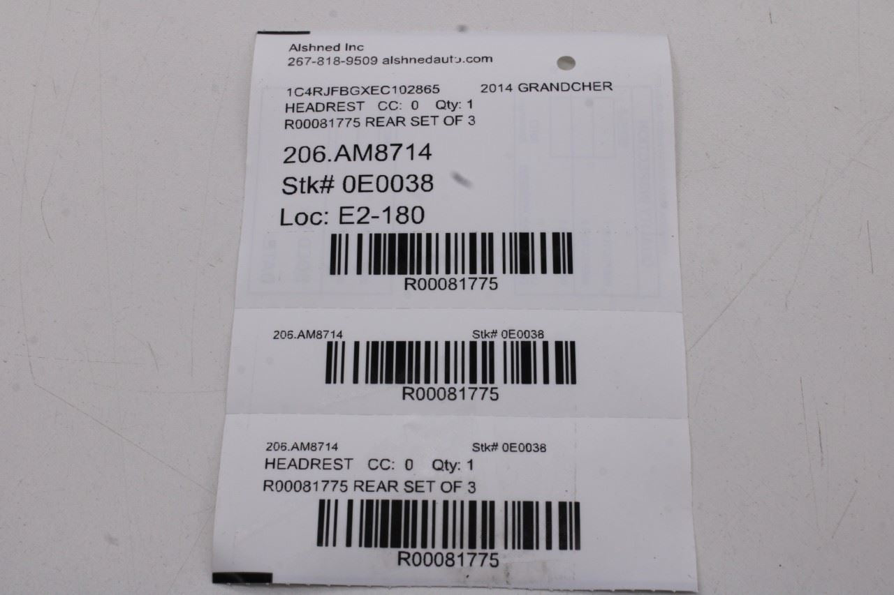 2014-21 Jeep Grand Cherokee Rear RH LH Side and Center 2nd Row Seat Headrest Set17