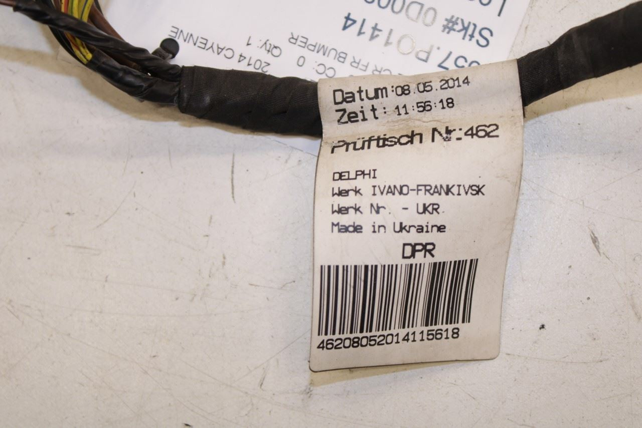 2011-2018 Porsche Cayenne Platinum Front Bumper Parking Aid Wire Harness *ReaD* - Alshned Auto Parts