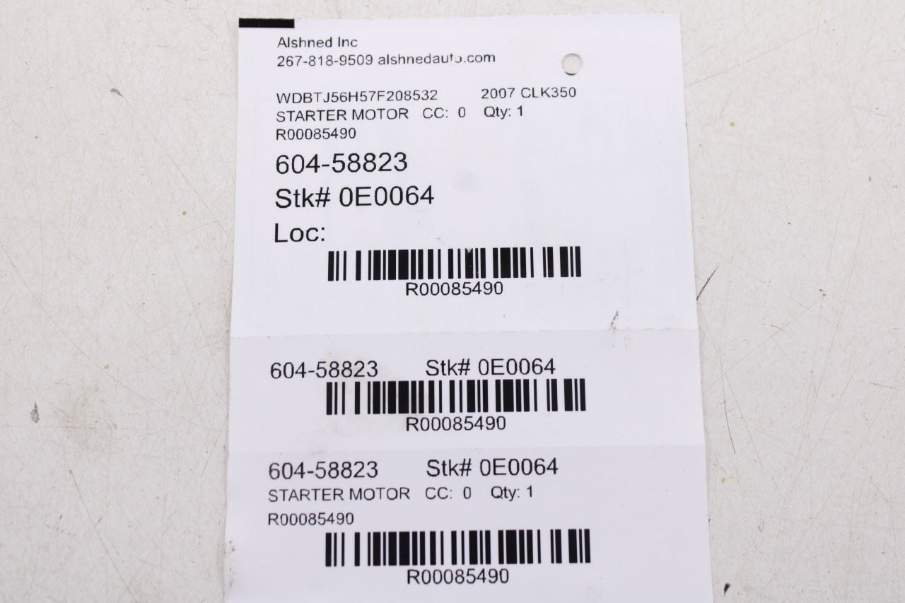 2006-2009 Mercedes-Benz CLK 350 3.5L Engine Starter Motor 006-151-05-01-80 OEM11