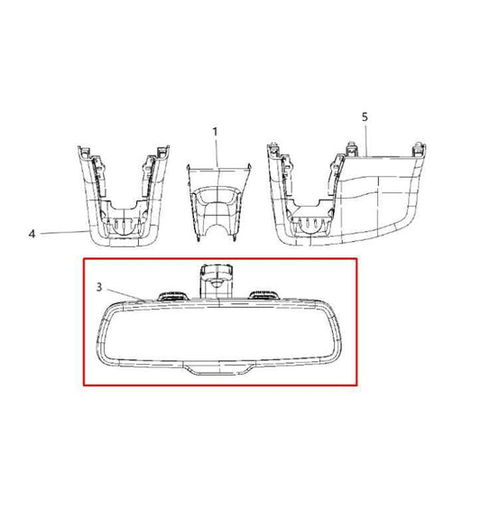 2018 Jeep Cherokee Limited Interior Inside Rear View Mirror 68360855AA OEM - Alshned Auto Parts
