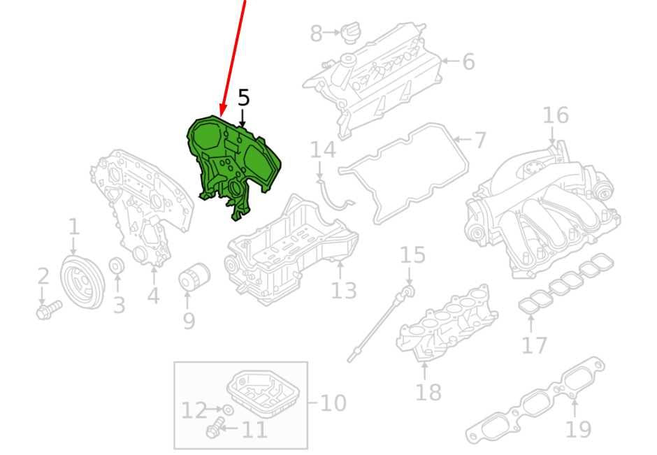 2017-2024 Infiniti QX60 Engine 3.5L Engine Rear Timing Chain Cover 13500-6TA1B1