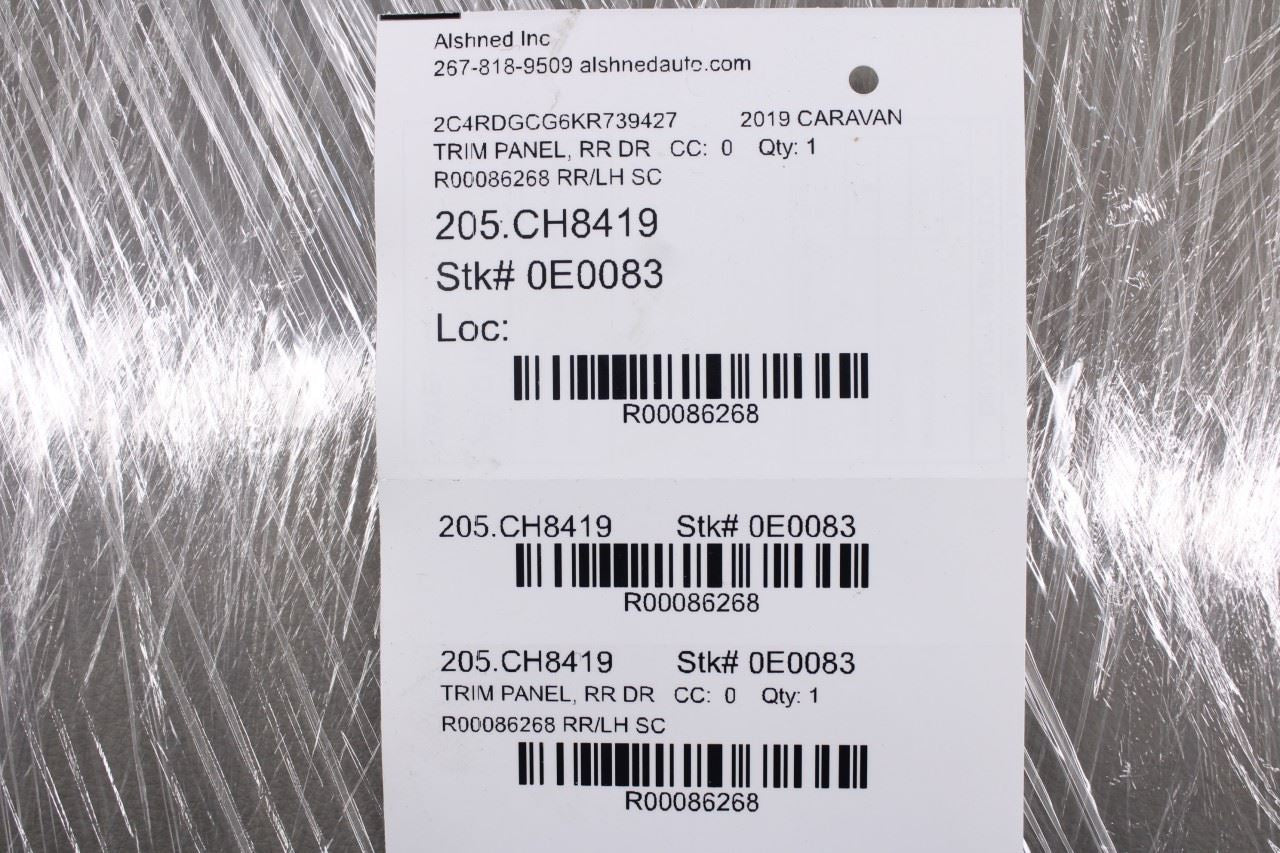 11-20 Dodge Grand Caravan SXT Rear Left Side Sliding Door Trim Panel 1UW13BD1AA - Alshned Auto Parts