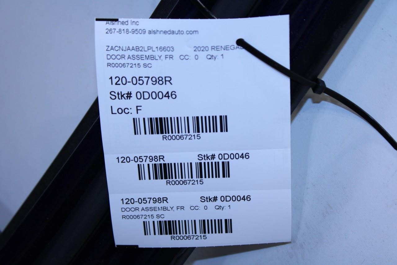 2015-2020 Jeep Renegade Front Right Passenger Door Shell Panel 68320801AA OEM - Alshned Auto Parts