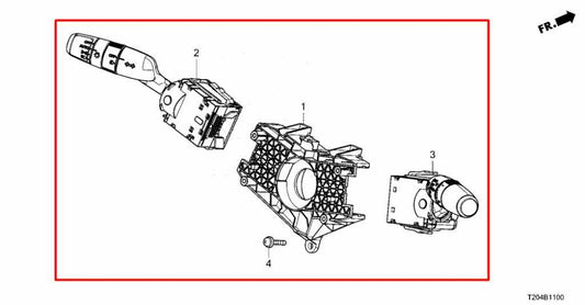 22-26 Honda Civic Sport 2.0L FWD Steering Column Light Turn Signal Wiper Switch - Alshned Auto Parts