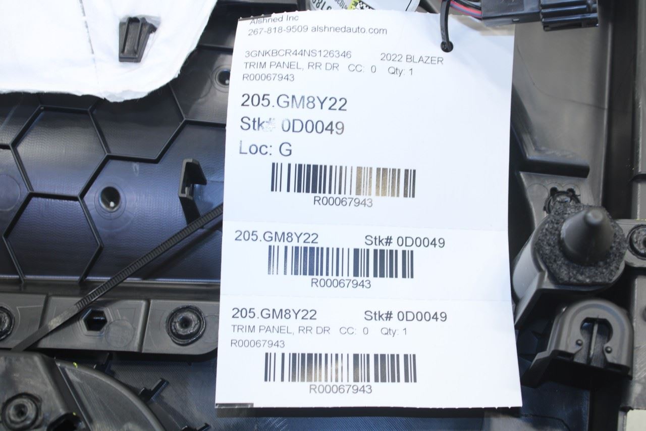 2021-2022 Chevrolet Blazer 2LT Rear Left Driver Side Door Trim Panel 84997642 - Alshned Auto Parts