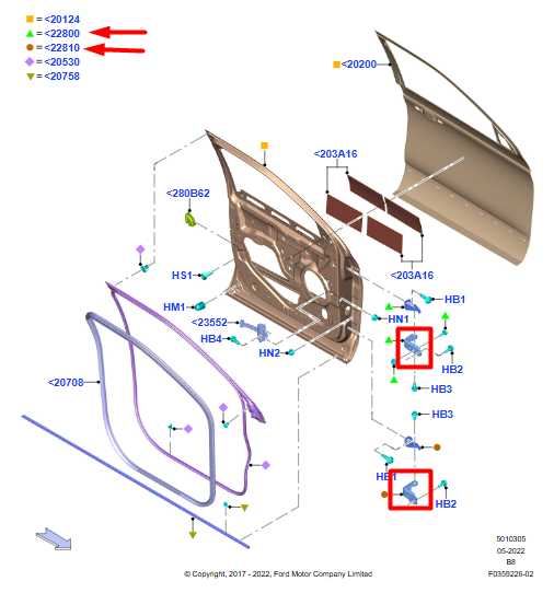 18-24 Ford Expedition Front Right Door Hinge Upper and Lower FL3Z-1622800-B OEM - Alshned Auto Parts